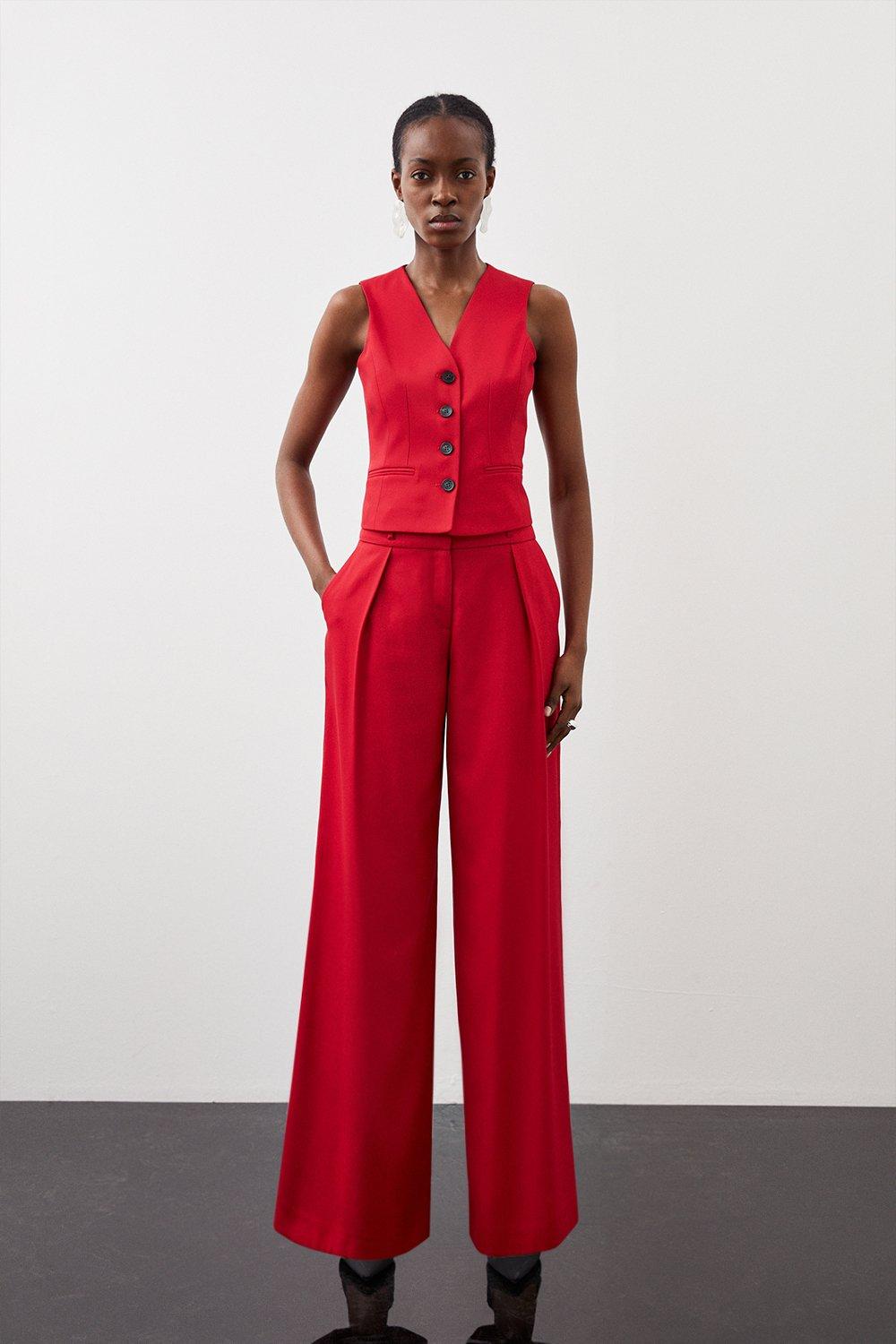 Индивидуальные широкие брюки с высокой талией Karen Millen, красный