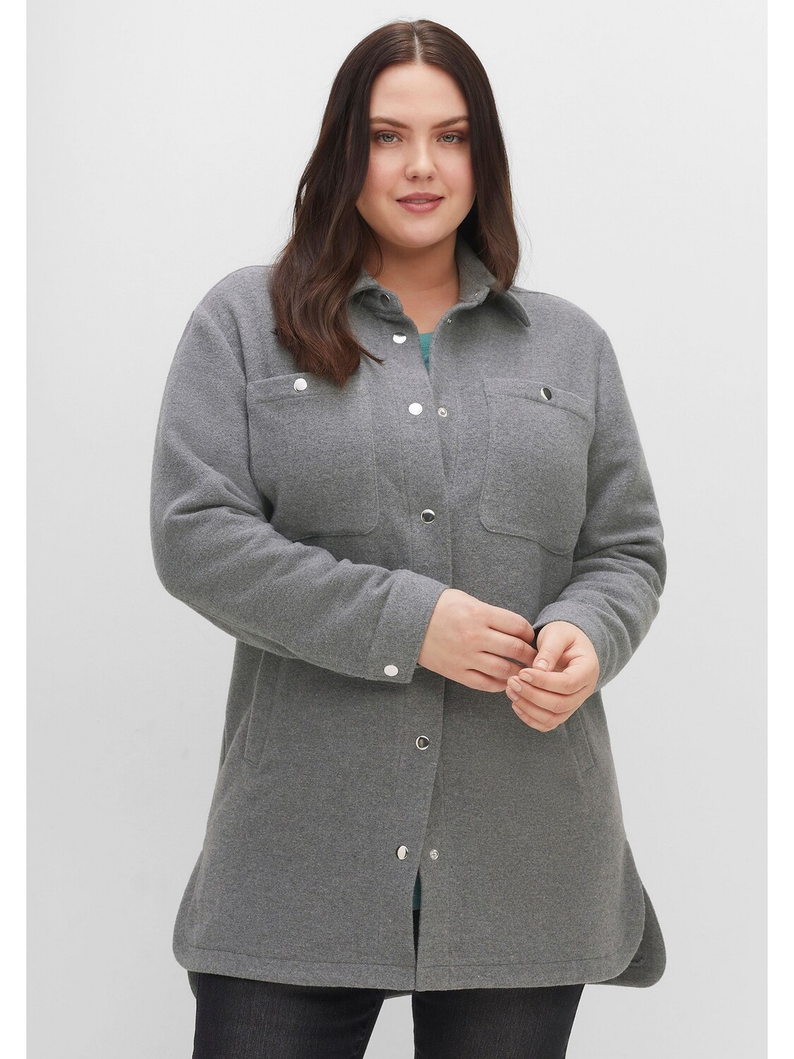 

Куртка sheego Shacket, цвет grau meliert