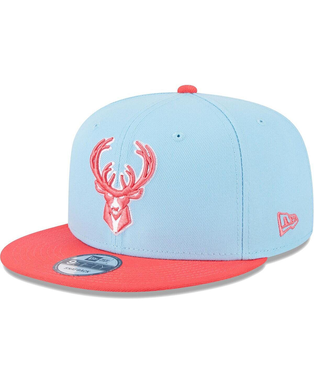 

Мужская пудрово-синяя и красная кепка Milwaukee Bucks 2-Tone Color Pack 9FIFTY Snapback Hat New Era