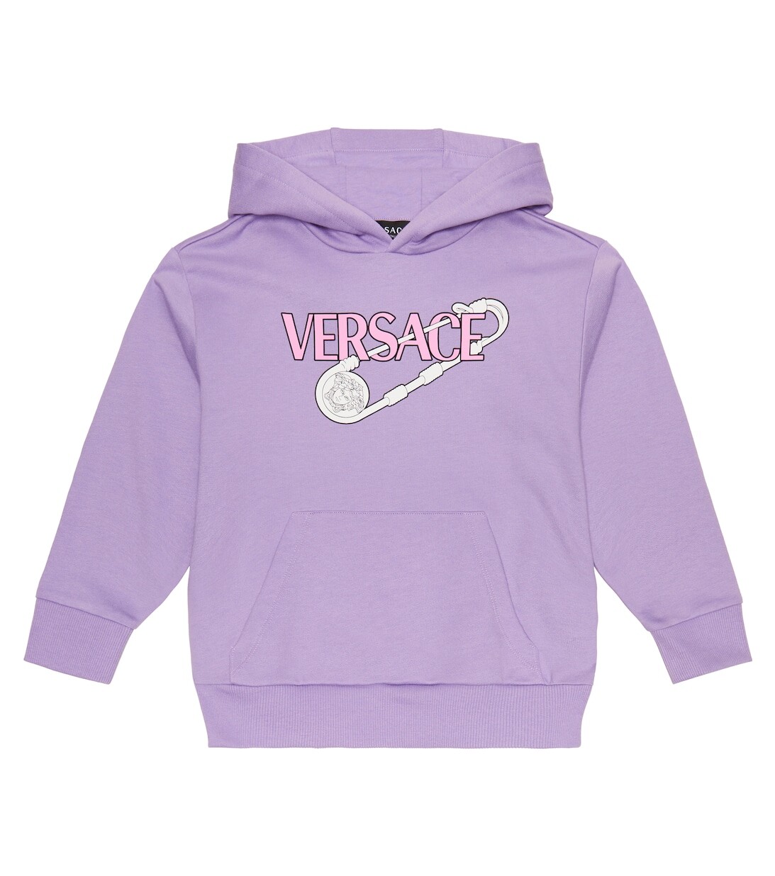 

Толстовка с капюшоном из хлопкового джерси с принтом для малышей Versace, фиолетовый