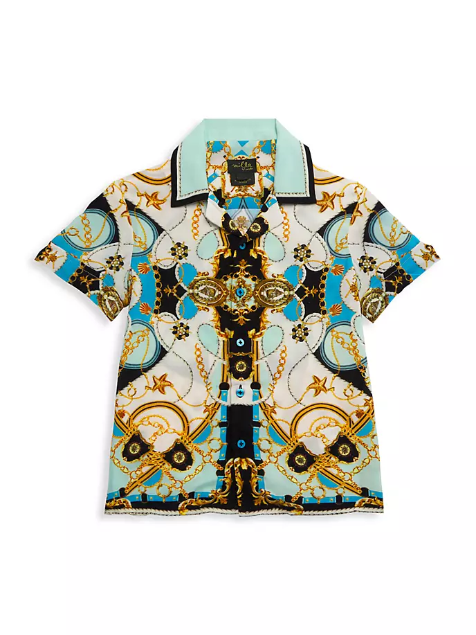 Рубашка с короткими рукавами Little Boy's & Boy's Starfish Chain Camilla, цвет sea charm