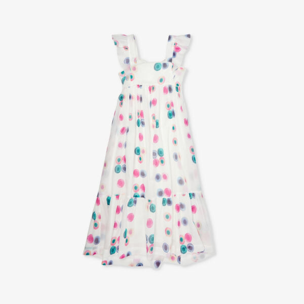 

Платье из хлопка и поплина с принтом и оборками 8-12 лет Chloé, мультиколор