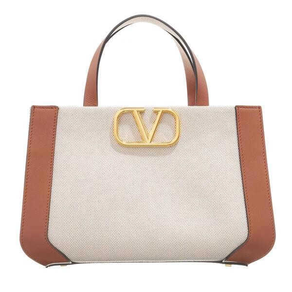 

Сумка-тоут small tote v logo signature canvas Valentino Garavani, бежевый