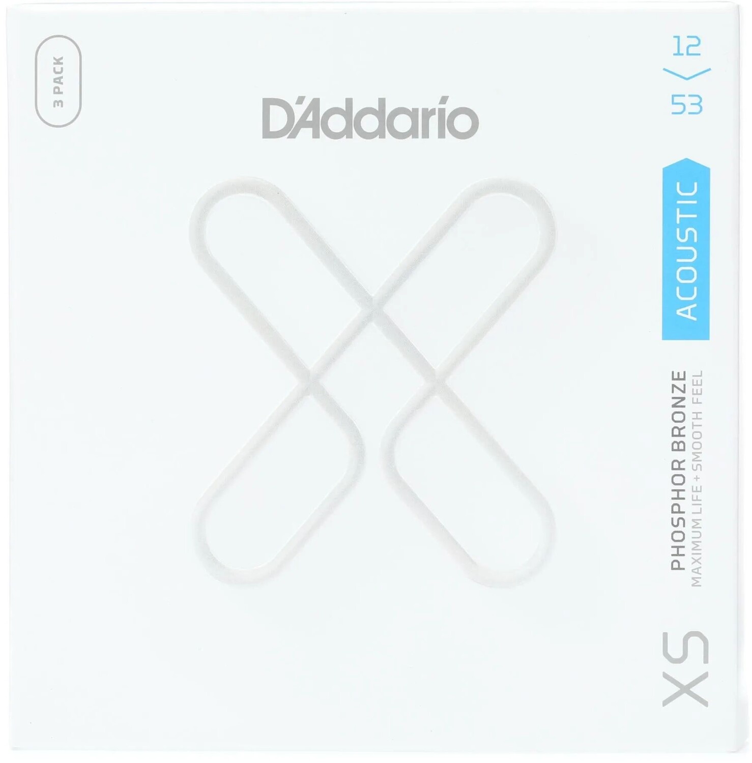 

Струны D'Addario XSAPB1253 для акустической гитары с покрытием из фосфористой бронзы — .012-.053 светлые (3 шт.)