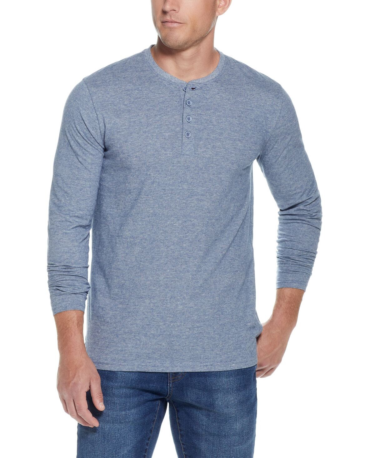 

Мужская футболка Henley с длинными рукавами в микрополоску Weatherproof Vintage