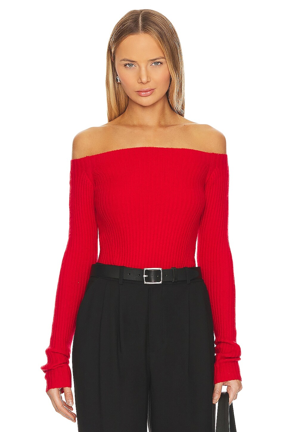 

Топ White + Warren Cashmere Off Shoulder, цвет Crimson