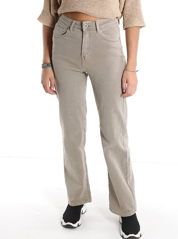 

Хлопковые брюки с карманами, бежевый