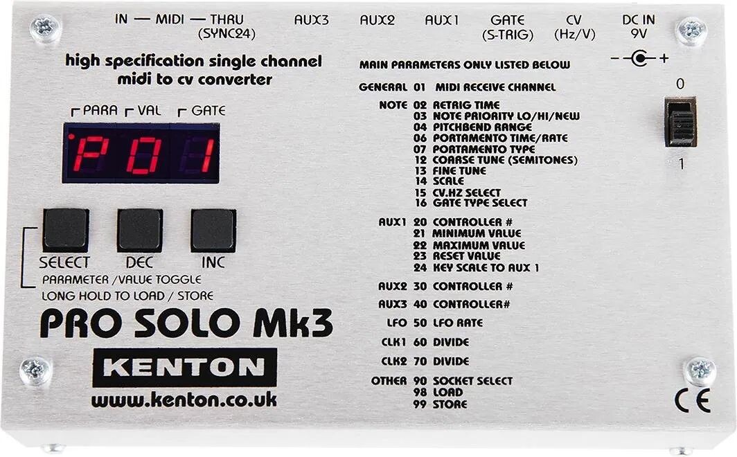 

Новый одноканальный конвертер MIDI в CV Kenton Pro Solo Mk3