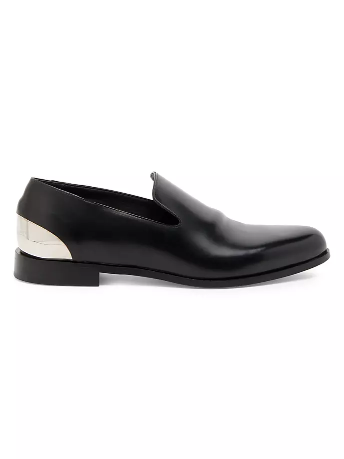 

Кожаные лоферы на металлическом каблуке Alexander Mcqueen, цвет black silver