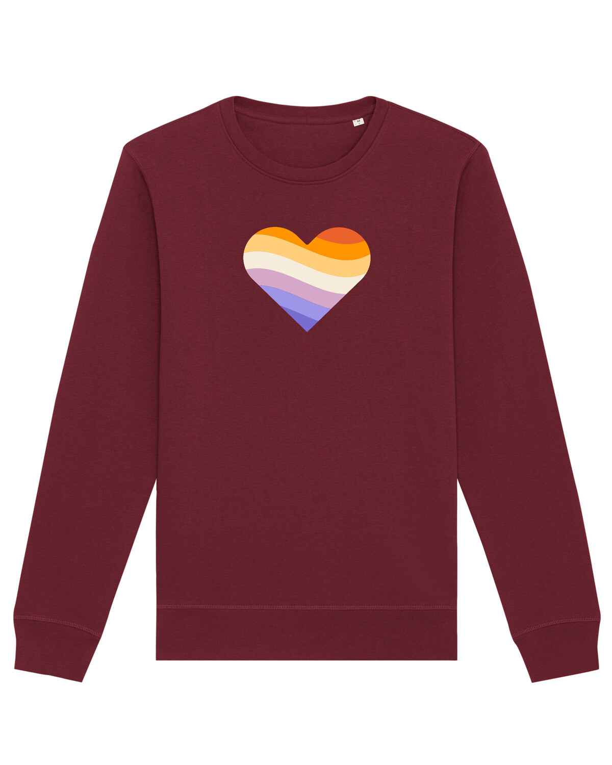 Толстовка wat? Apparel Rainbow Heart, цвет Weinrot