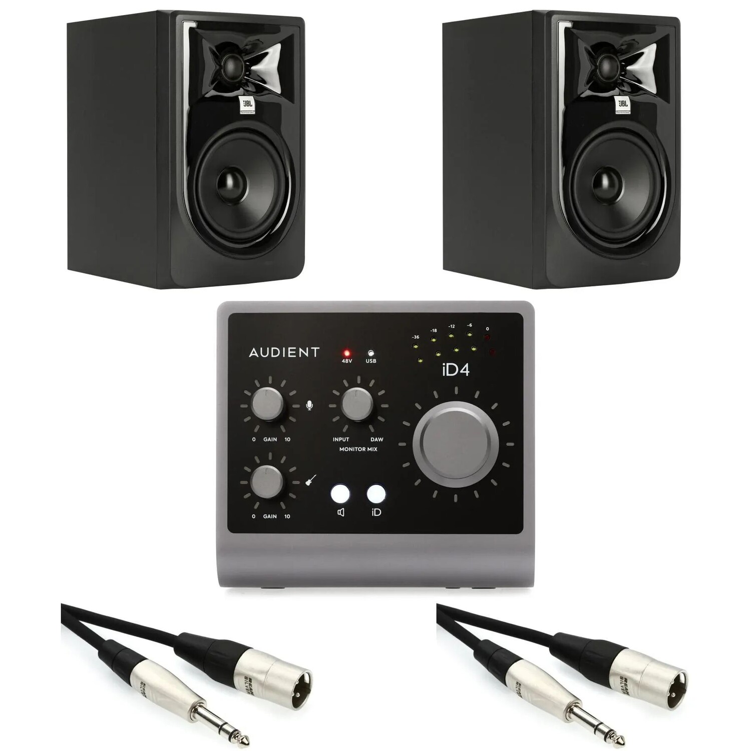 

Комплект аудиоинтерфейса Audient iD4 MKII USB-C и монитора JBL 305P MkII