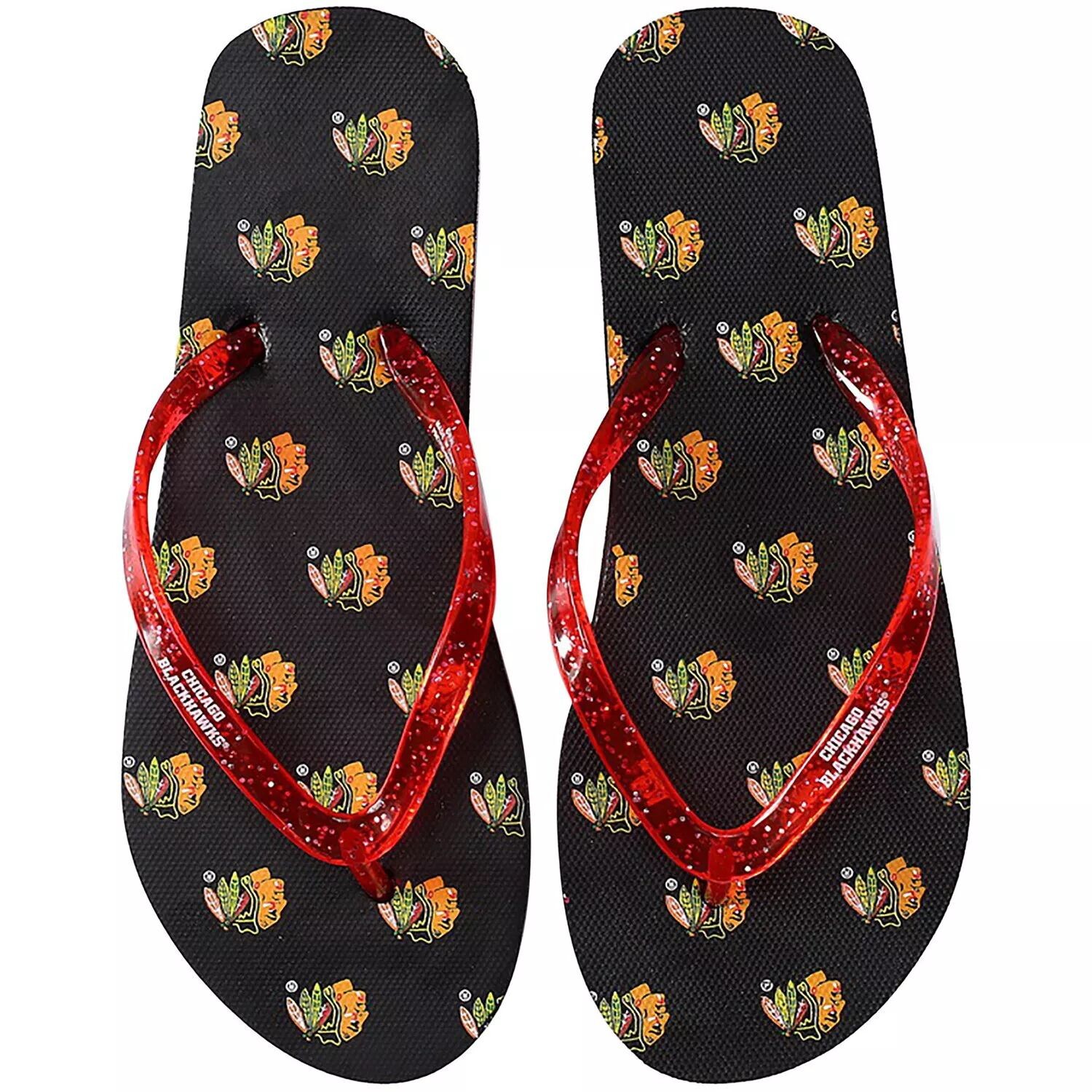 

Женские блестящие шлепанцы FOCO Chicago Blackhawks