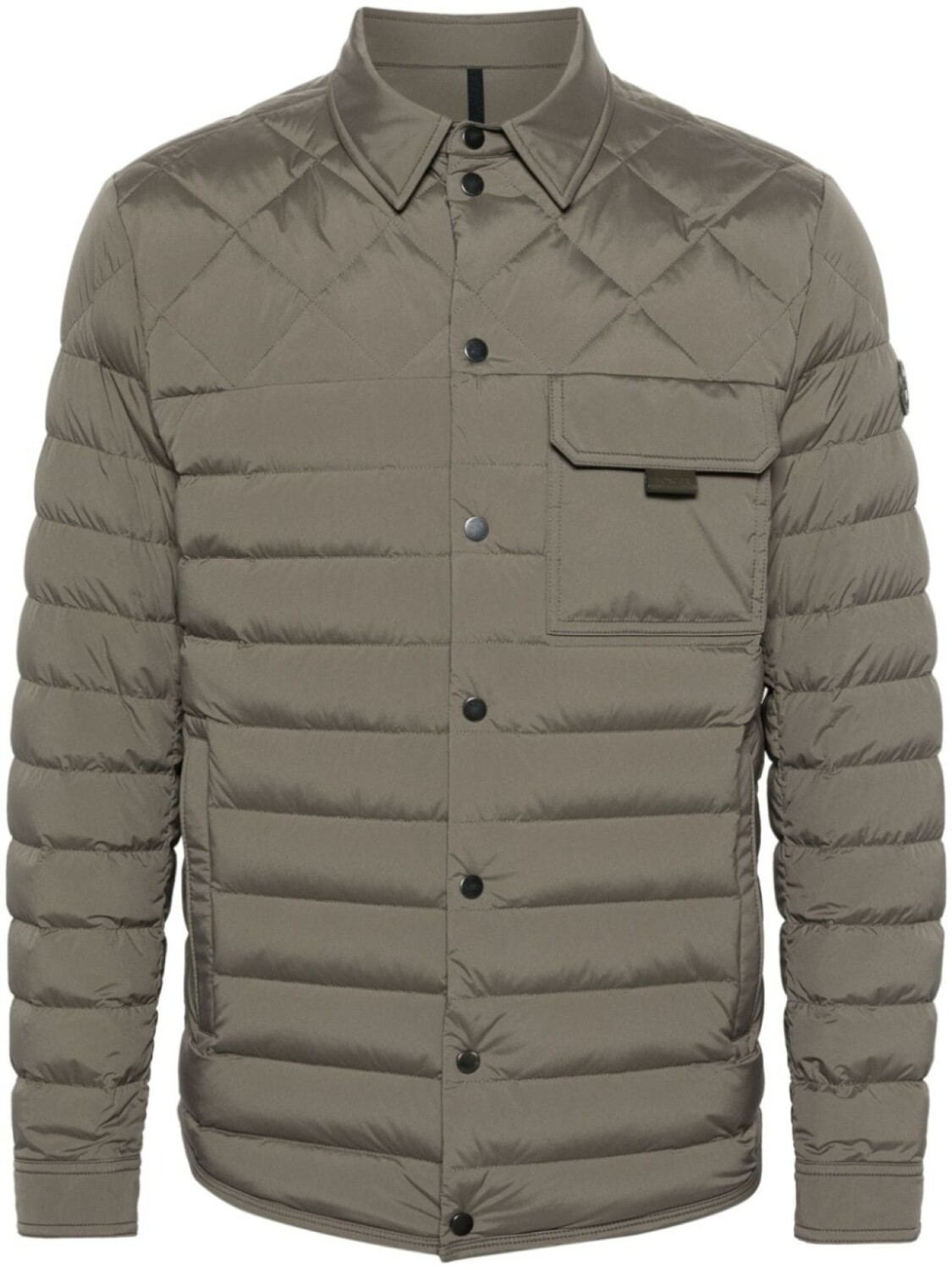 

Moncler стеганая куртка-рубашка Iseran, зеленый