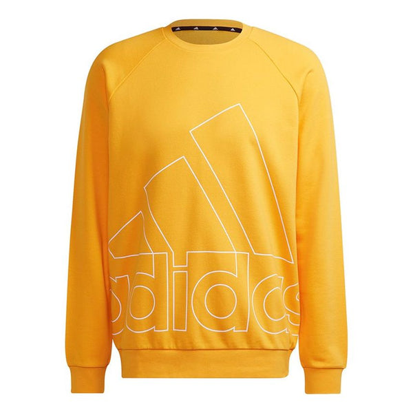Толстовка Men's adidas Big Lo Swt Ft Logo Printing Casual Sports Round Neck Yellow, желтый