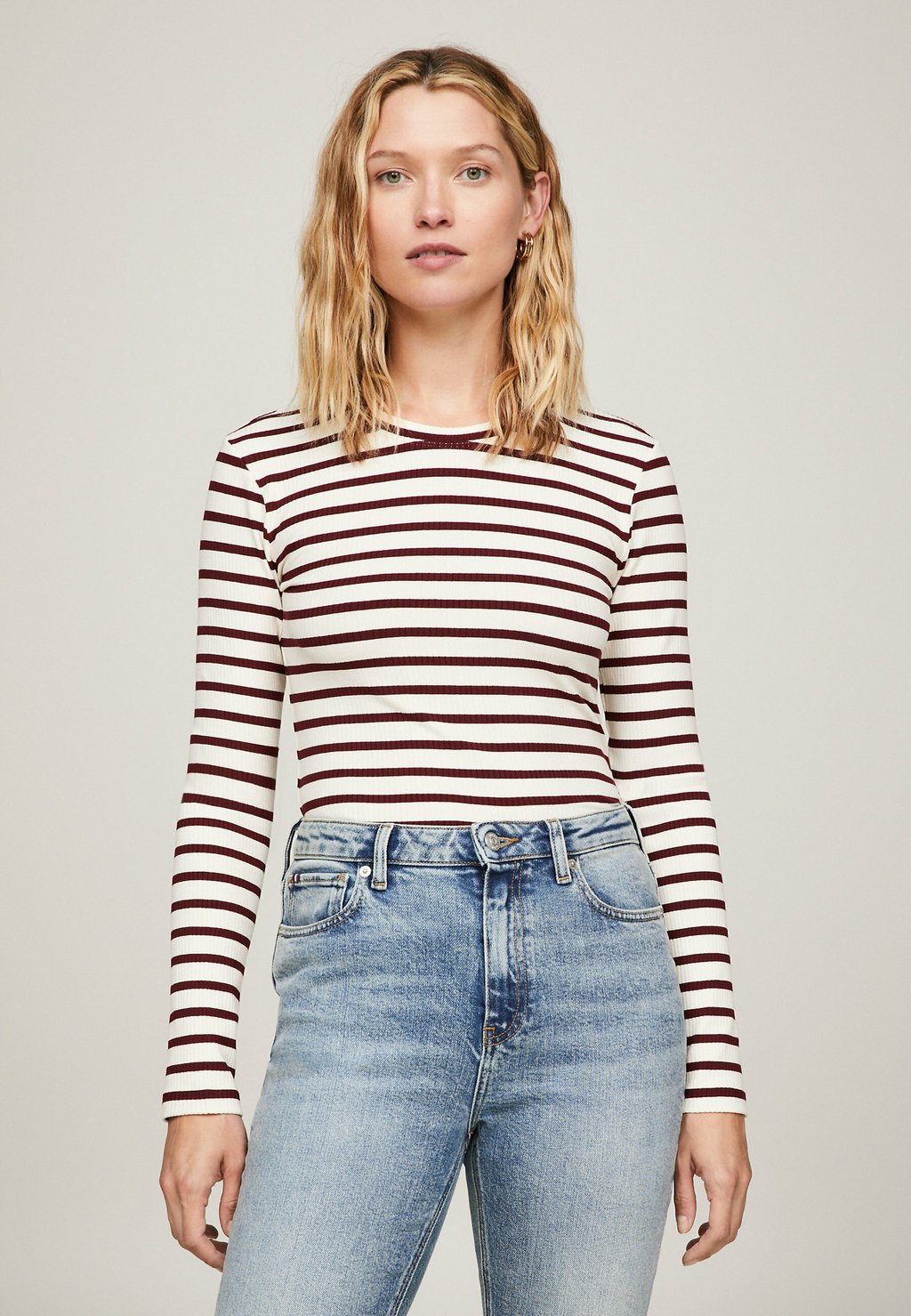 Топ с длинными рукавами SLIM STRIPE Tommy Hilfiger, цвет breton stp calico rouge