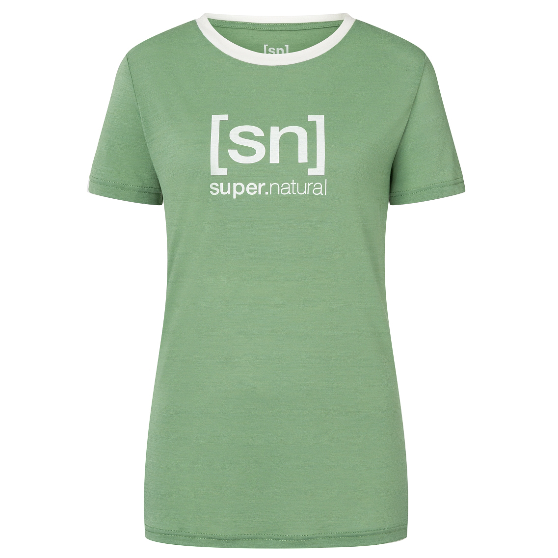 Рубашка из мериноса Super Natural Women's The Essential Logo Tee, цвет Loden Frost/Fresh White