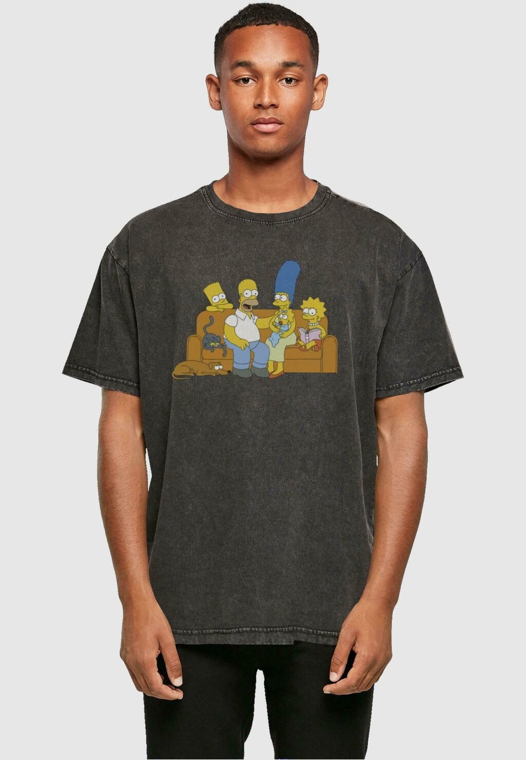 

Футболка с принтом Simpsons Family Acid Washed Tee ABSOLUTE CULT, черный