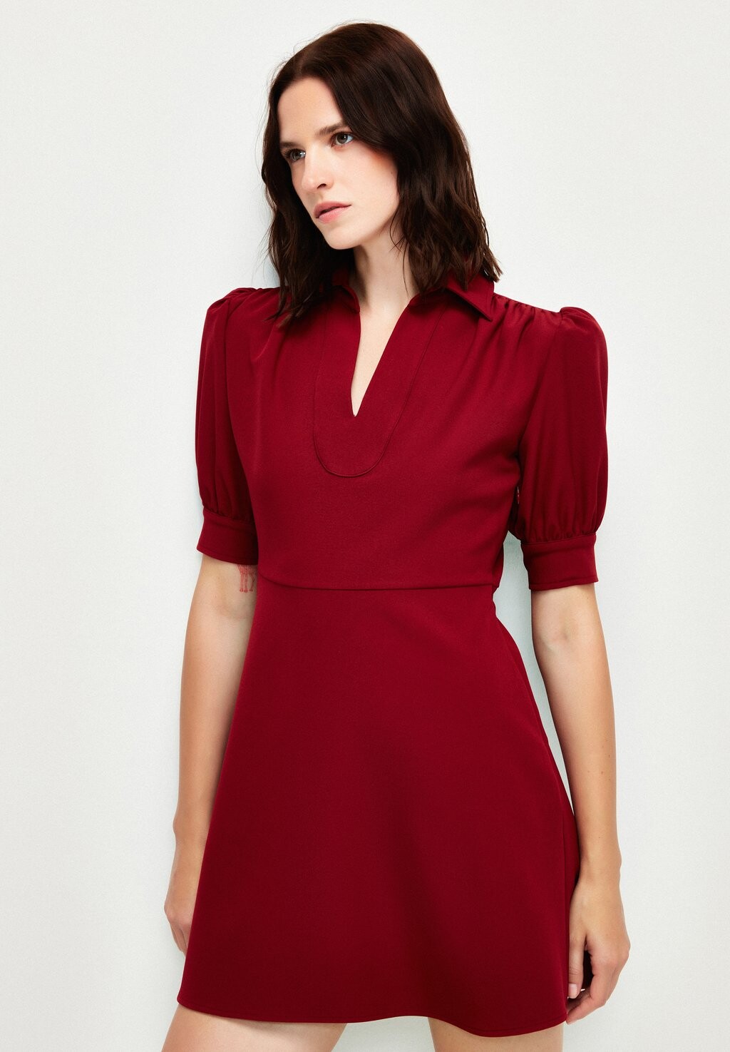 

Дневное платье COLLAR BALLOON SLEEVE MINI adL, цвет claret red