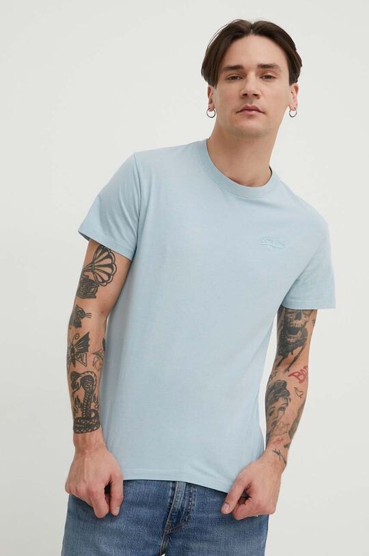 

Хлопковая футболка Superdry, синий