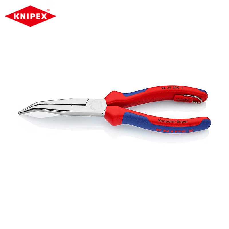 Острогубцы KNIPEX с ножницами, 200 мм, хромированные, с кольцом для защиты от падения, плоскогубцы с крановым наконечником, острогубцы 26 25 200 T