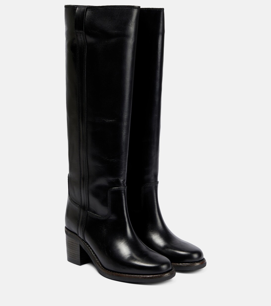

Кожаные сапоги Seenia до колена Isabel Marant, черный