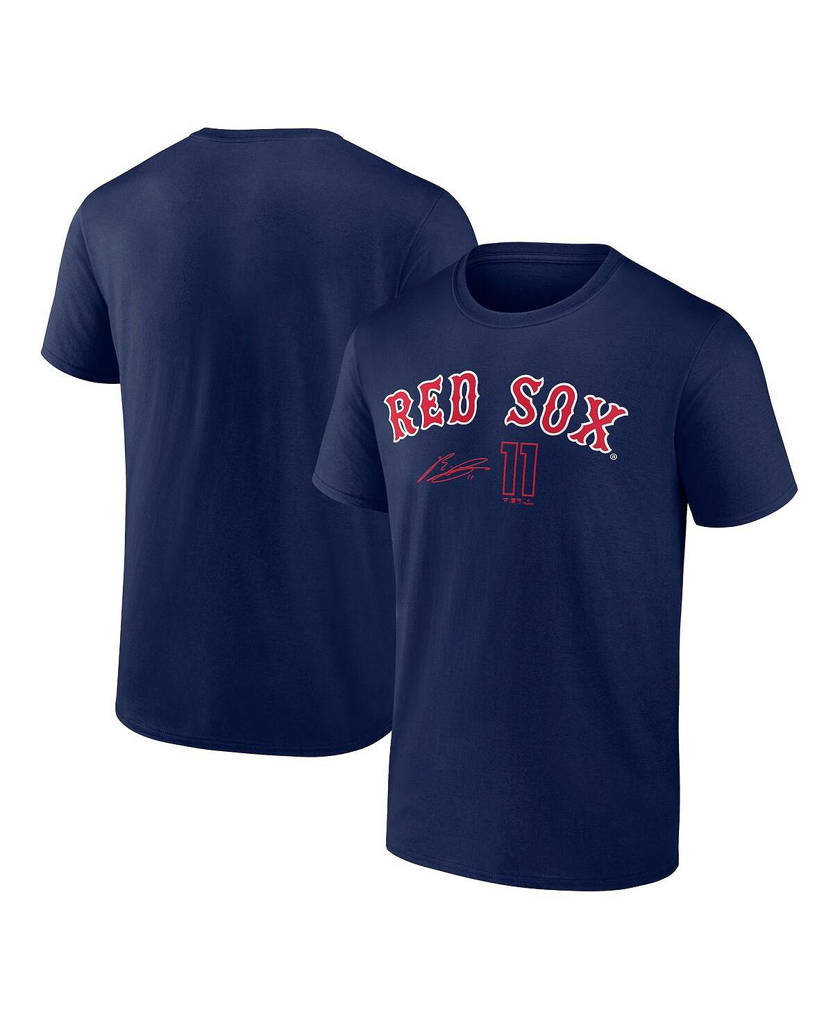 Мужская темно-синяя футболка с именем и номером игрока Rafael Devers Boston Red Sox Fanatics