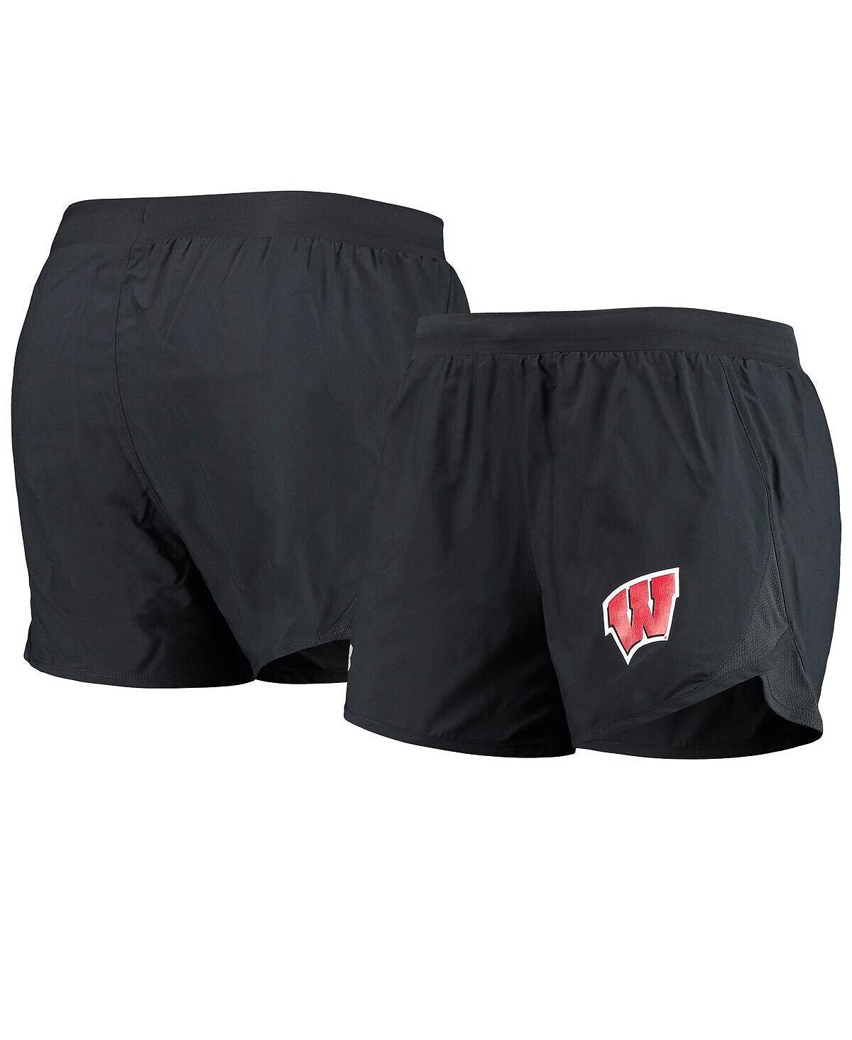 

Женские черные спортивные шорты Wisconsin Badgers Fly By Run 2.0 Under Armour, черный