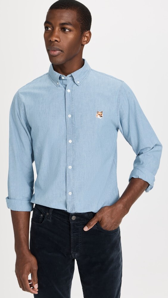 

Рубашка Maison Kitsune Button Down Classic Shirt with Institutional Fox Head