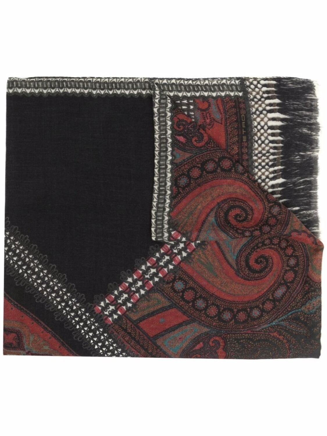 

ETRO кашемировый шарф с принтом пейсли, черный