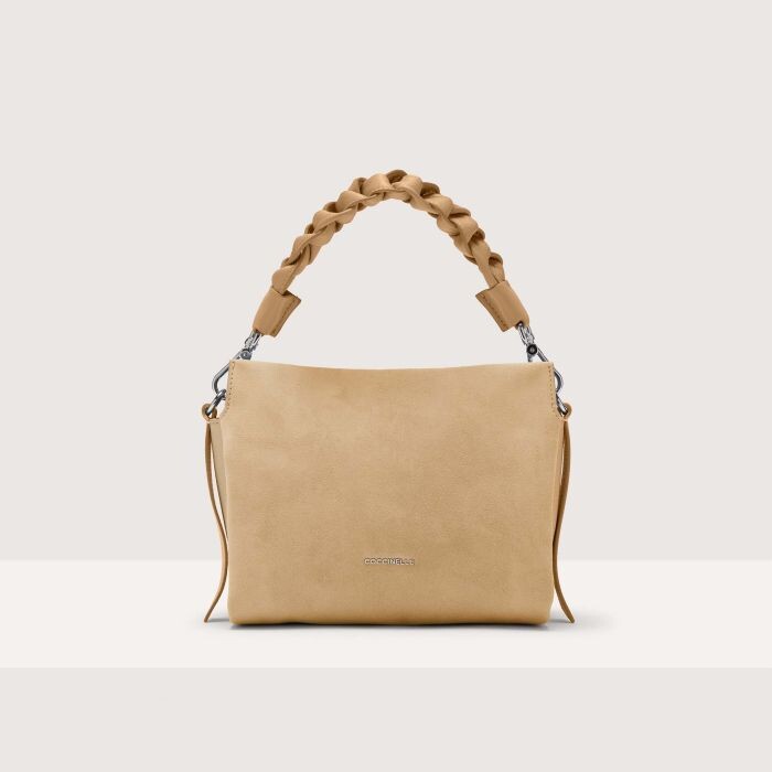 

Сумочка из замши и зерненой кожи Coccinelle BOHEME SUEDE BIMATERIAL SMALL, бежевый