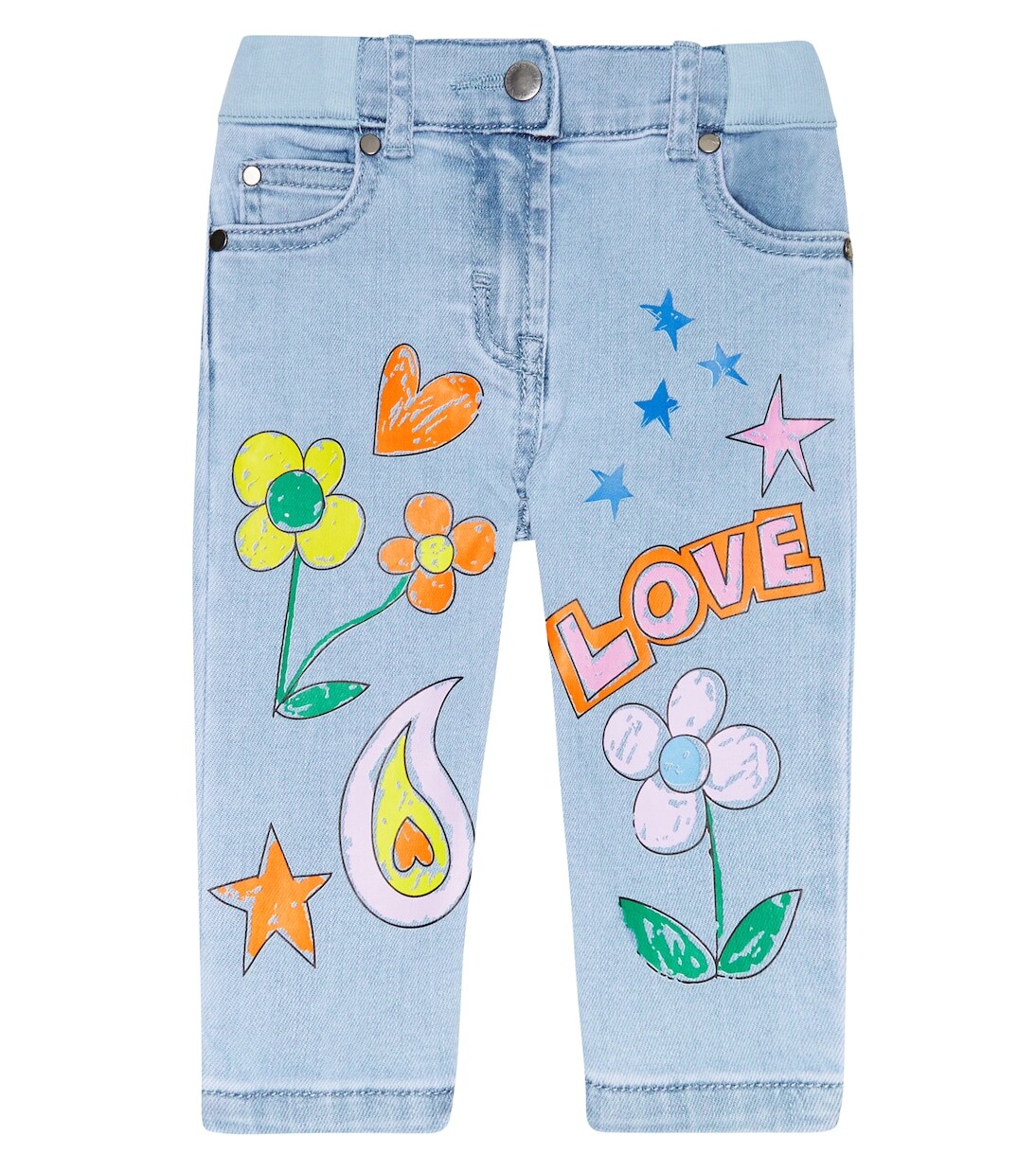 

Детские джинсы с вышивкой Stella Mccartney Kids, мультиколор