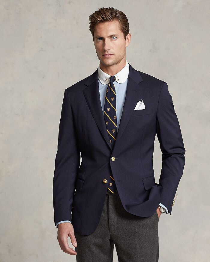 

Шерстяный спортивный пиджак Polo Ralph Lauren, синий