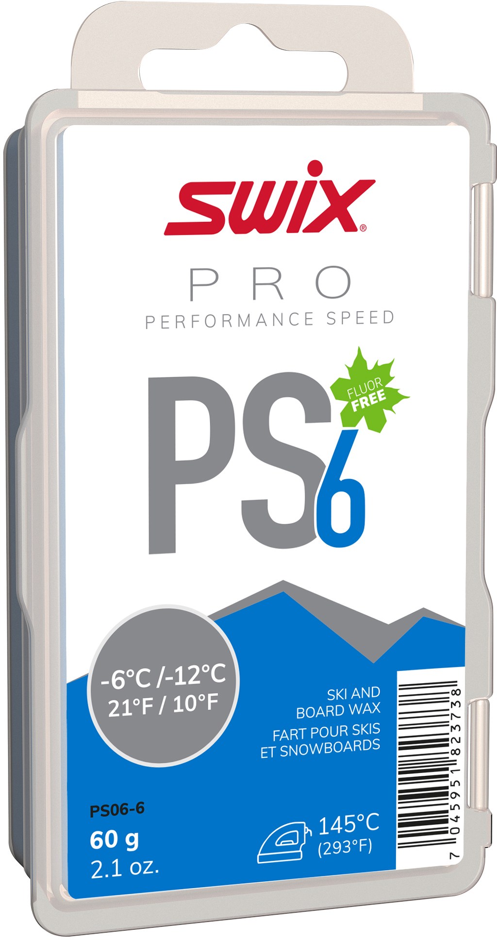 PS6 Синий воск для температуры от 10 до 21 градуса F — 60 г Swix