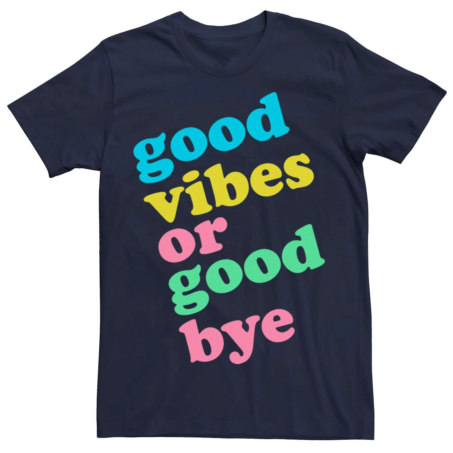 цена Мужская разноцветная футболка Good Vibes Or Good Bye Licensed Character