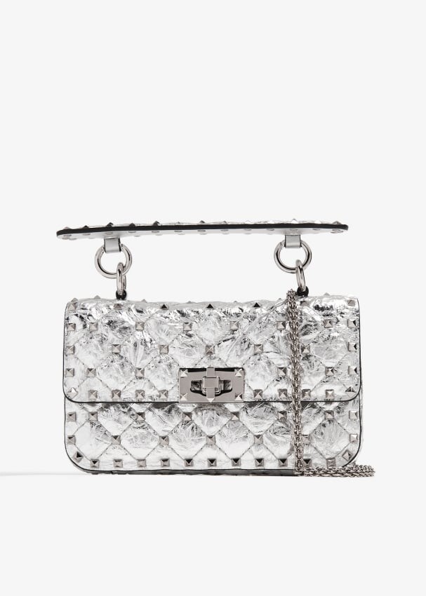 

Сумка через плечо Valentino Garavani Rockstud Spike Small, серебряный