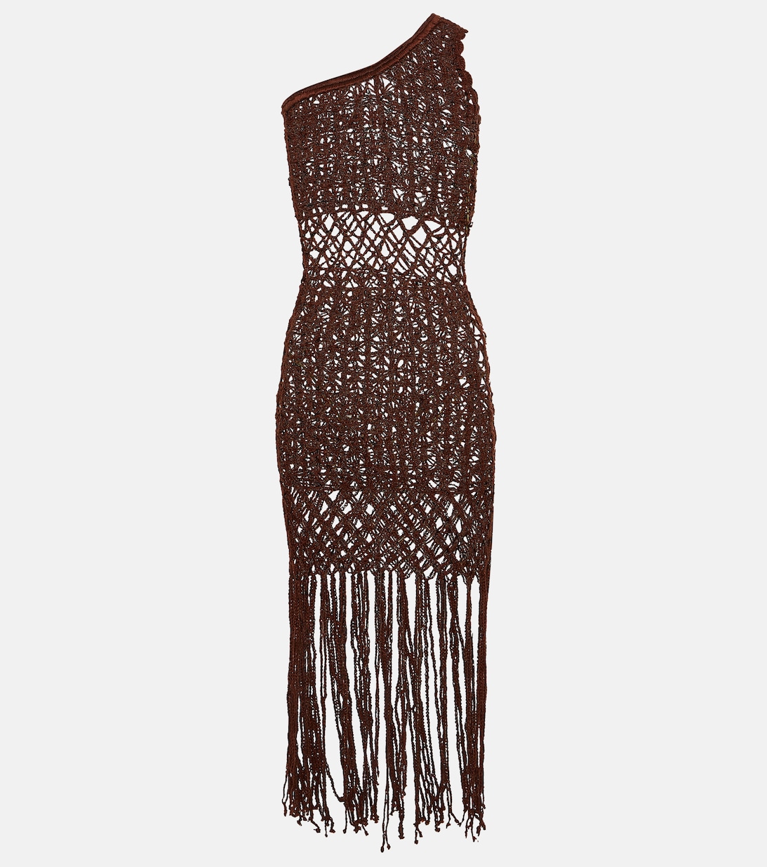 цена Мини-платье цыганского вязания крючком ANNA KOSTUROVA, коричневый