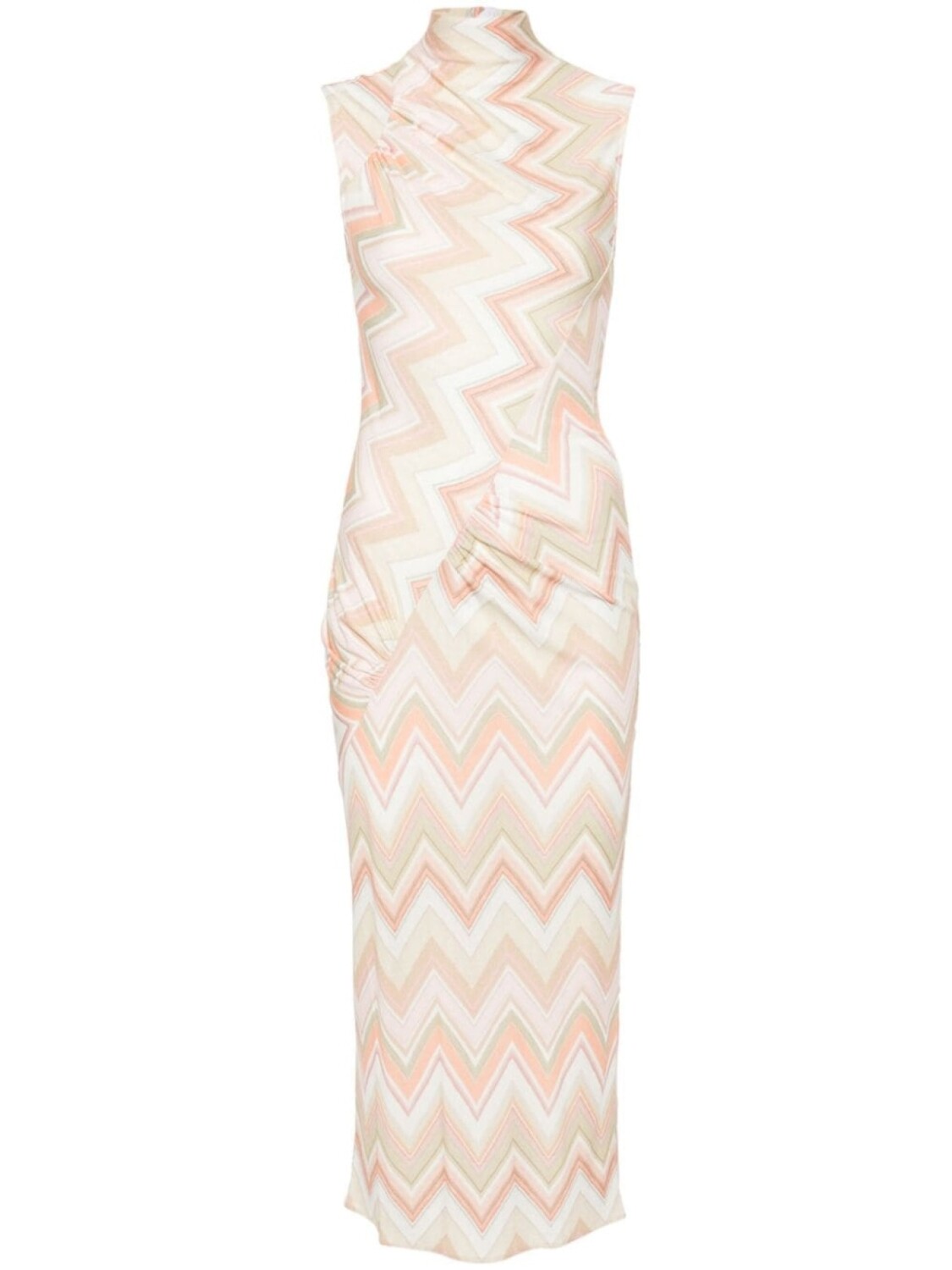 

Missoni платье с узором зигзаг и сборками, нейтральный цвет