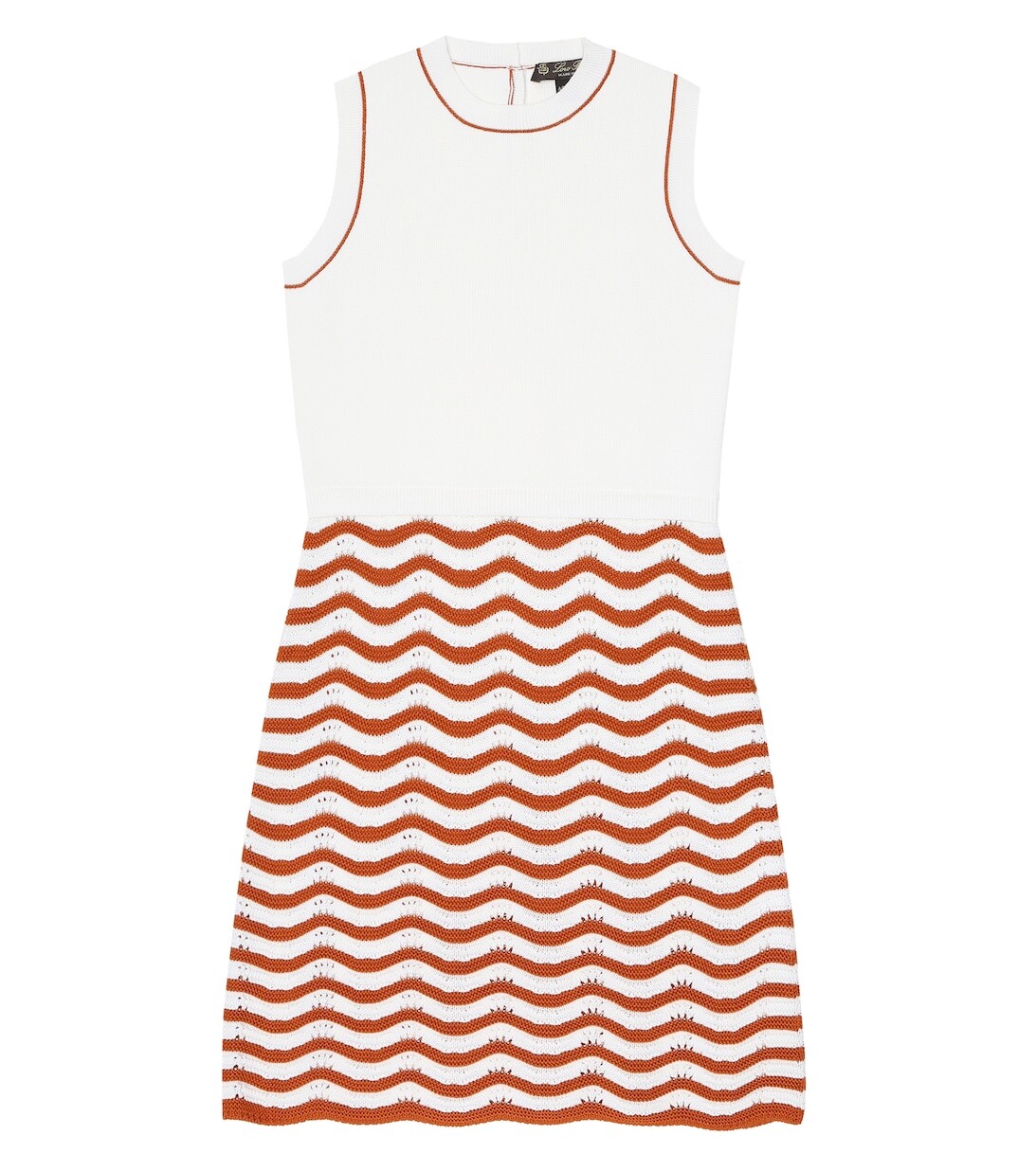 

Платье Wavy Water из хлопка и шелка Loro Piana, белый