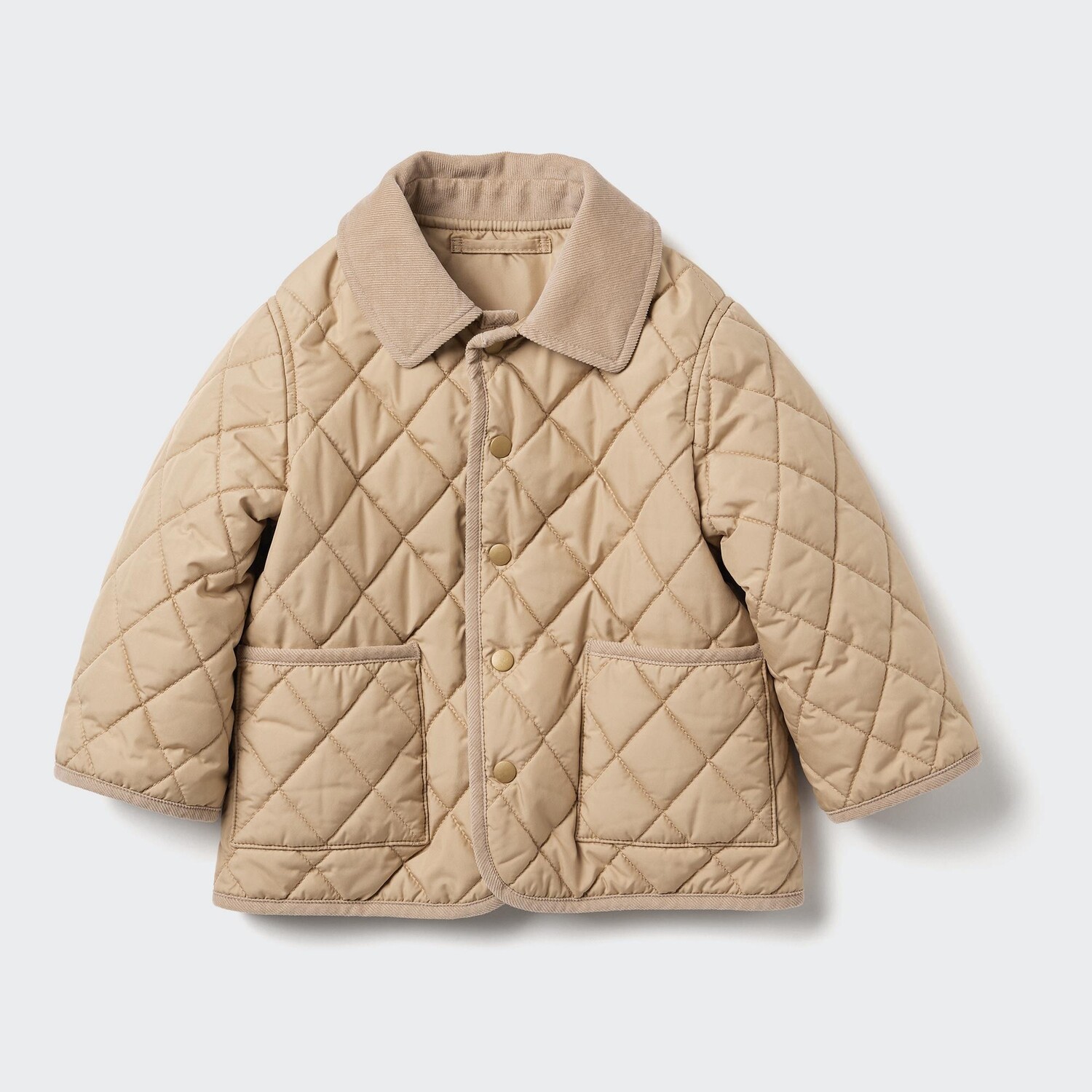 

Стеганая дутая куртка UNIQLO, бежевый