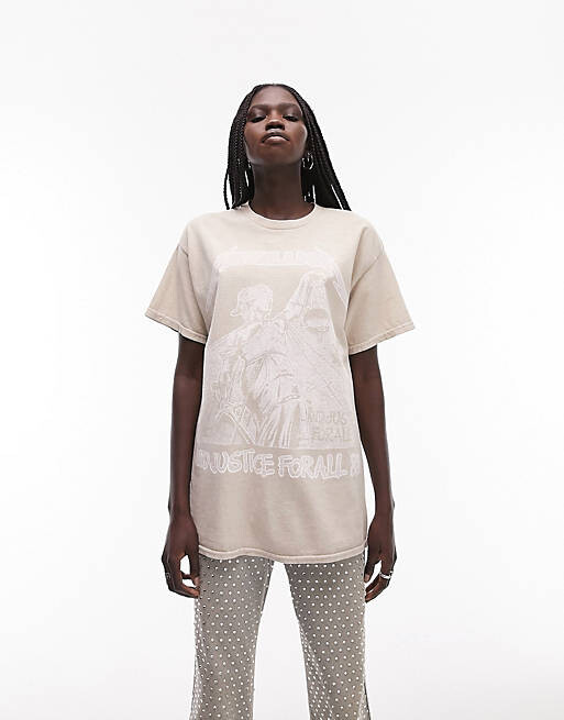 

Объемная футболка с рисунком Topshop Metallica