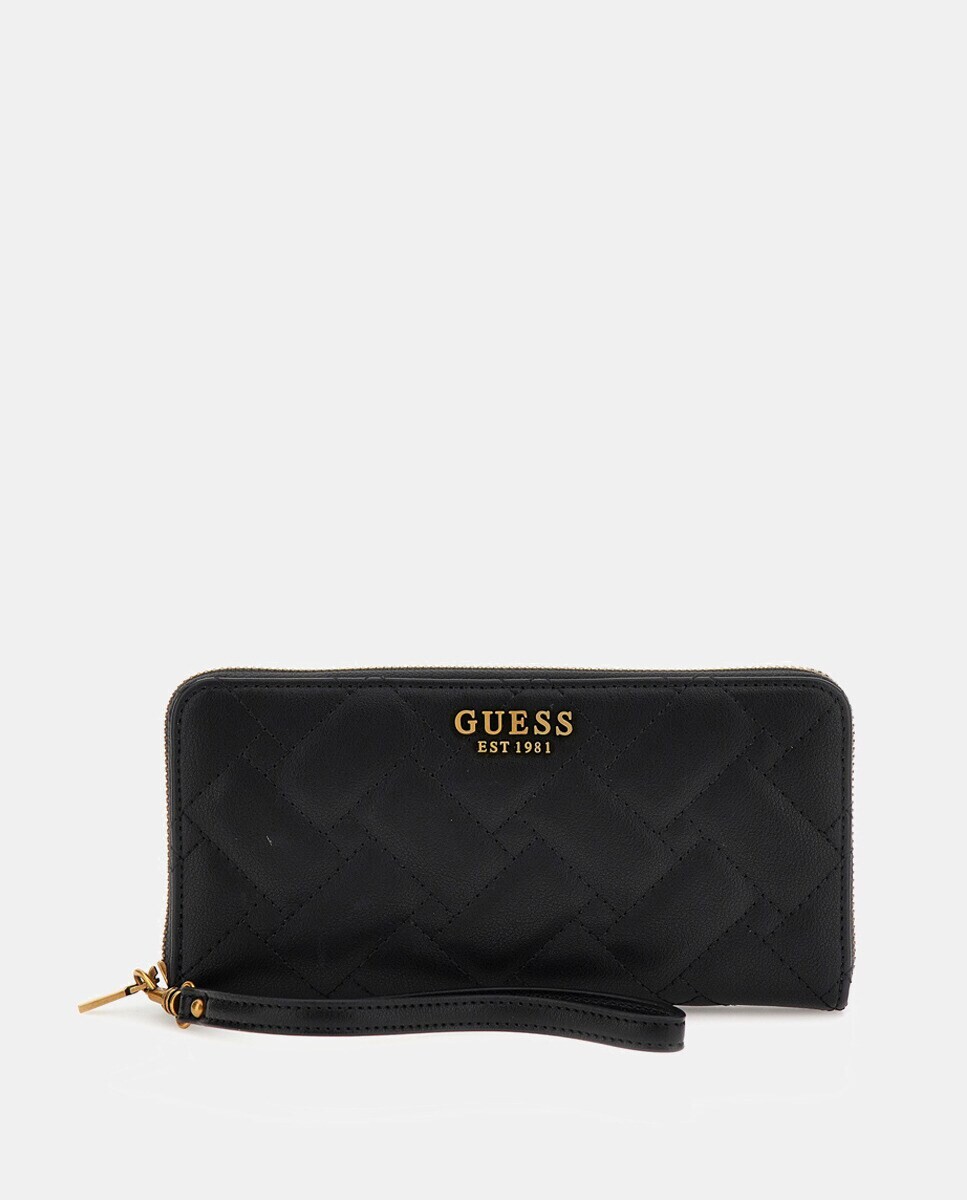 

Большой черный стеганый кошелек Guess, черный