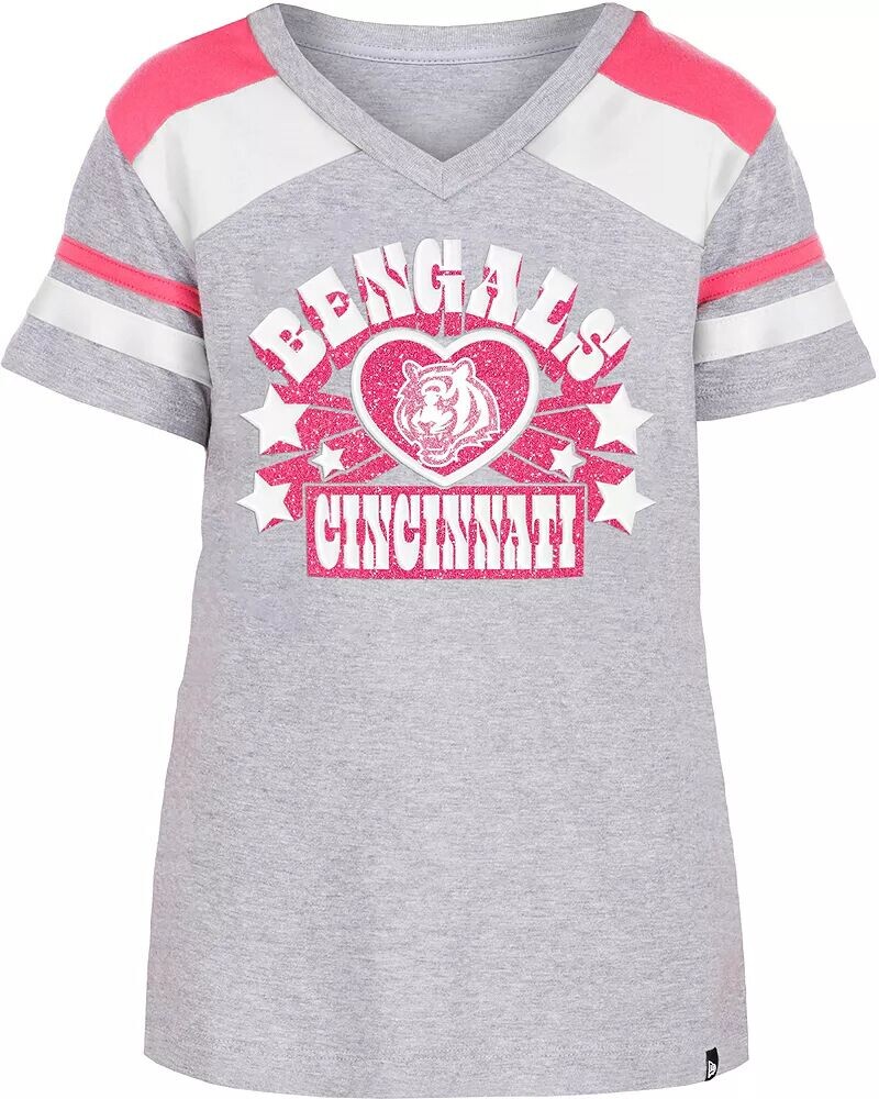 

Футболка New Era для девочек Cincinnati Bengals с блестками и звездами