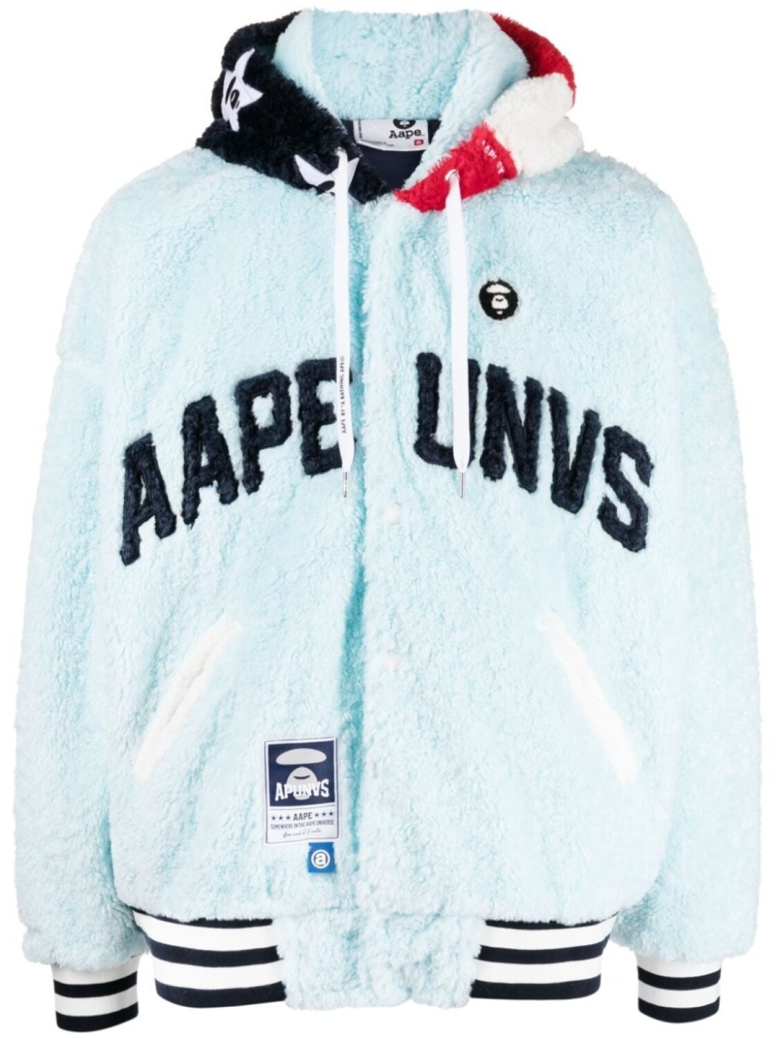 

Худи с искусственным мехом и логотипом AAPE BY *A BATHING APE, синий