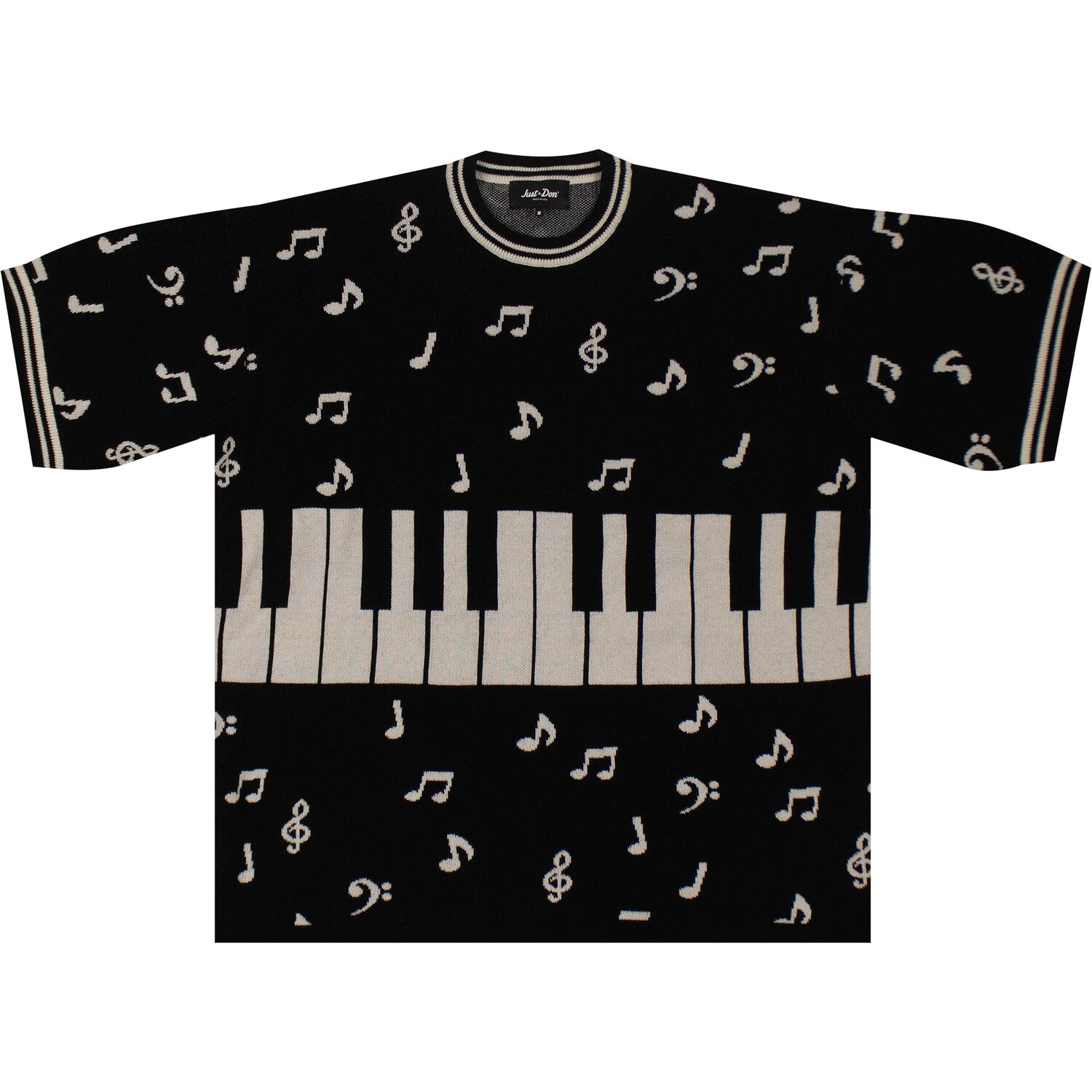 

Свитер с круглым вырезом и короткими рукавами Just Don Piano Note, цвет Черный