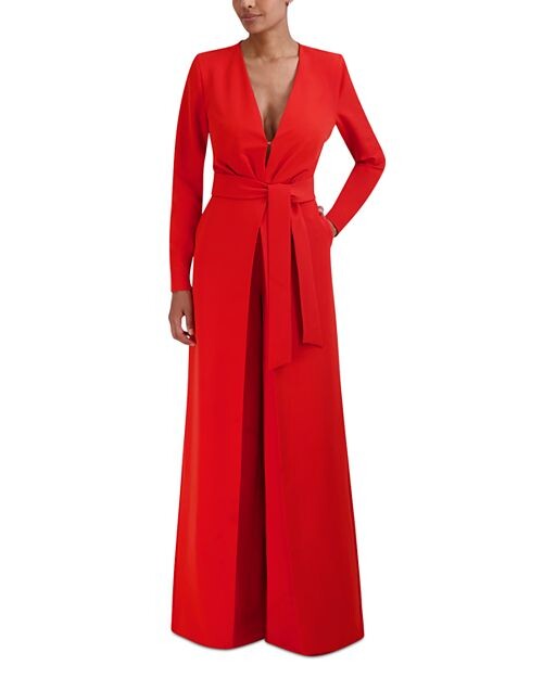 

Комбинезон с широкими штанинами и длинными рукавами BCBGMAXAZRIA, цвет Gray
