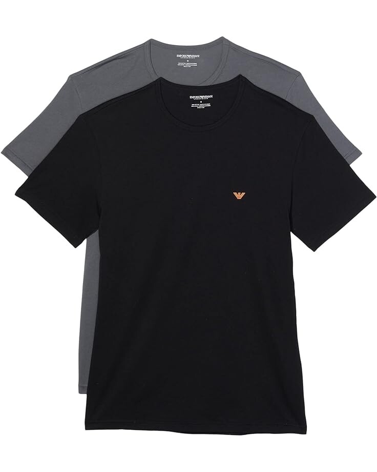 

Футболка Emporio Armani Pure Cotton 2-Pack T-Shirt, цвет Black/Anthracite