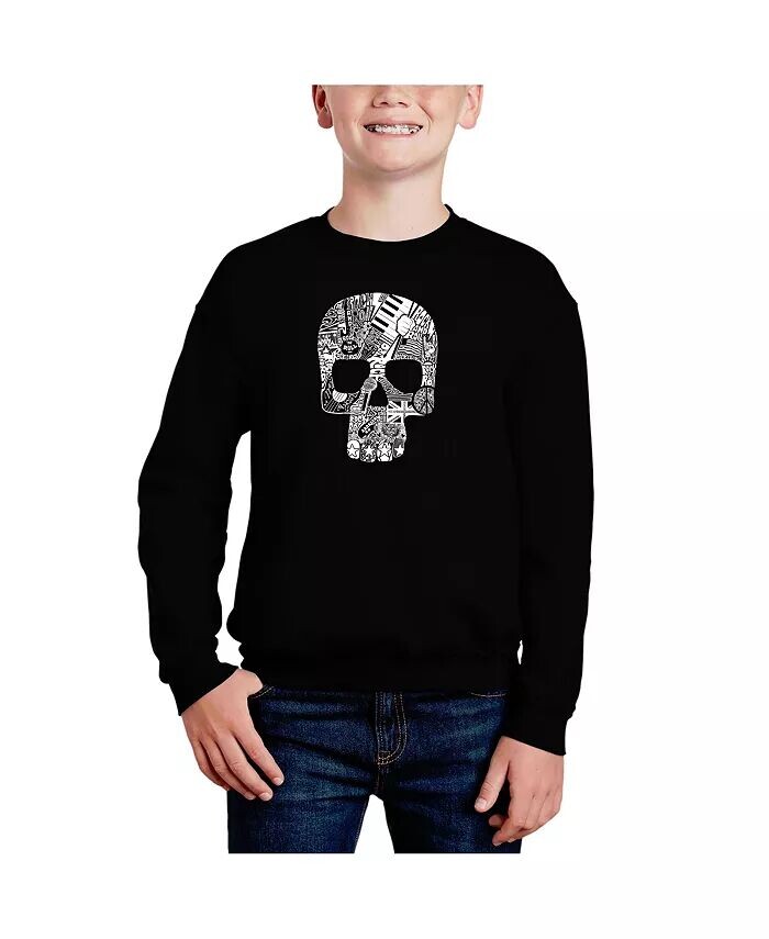 

Rock n Roll Skull — толстовка с круглым вырезом Big Boy's Word Art La Pop Art, черный