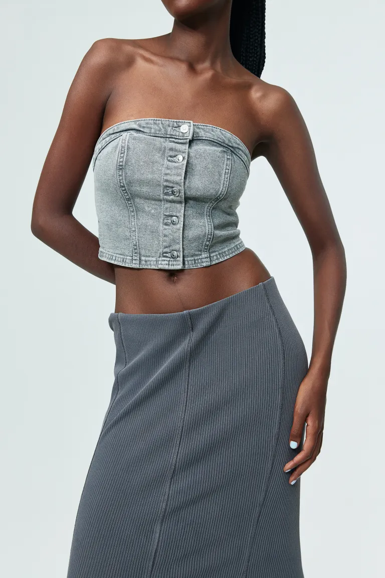 

Расклешенная юбка со сборками H&M, серый