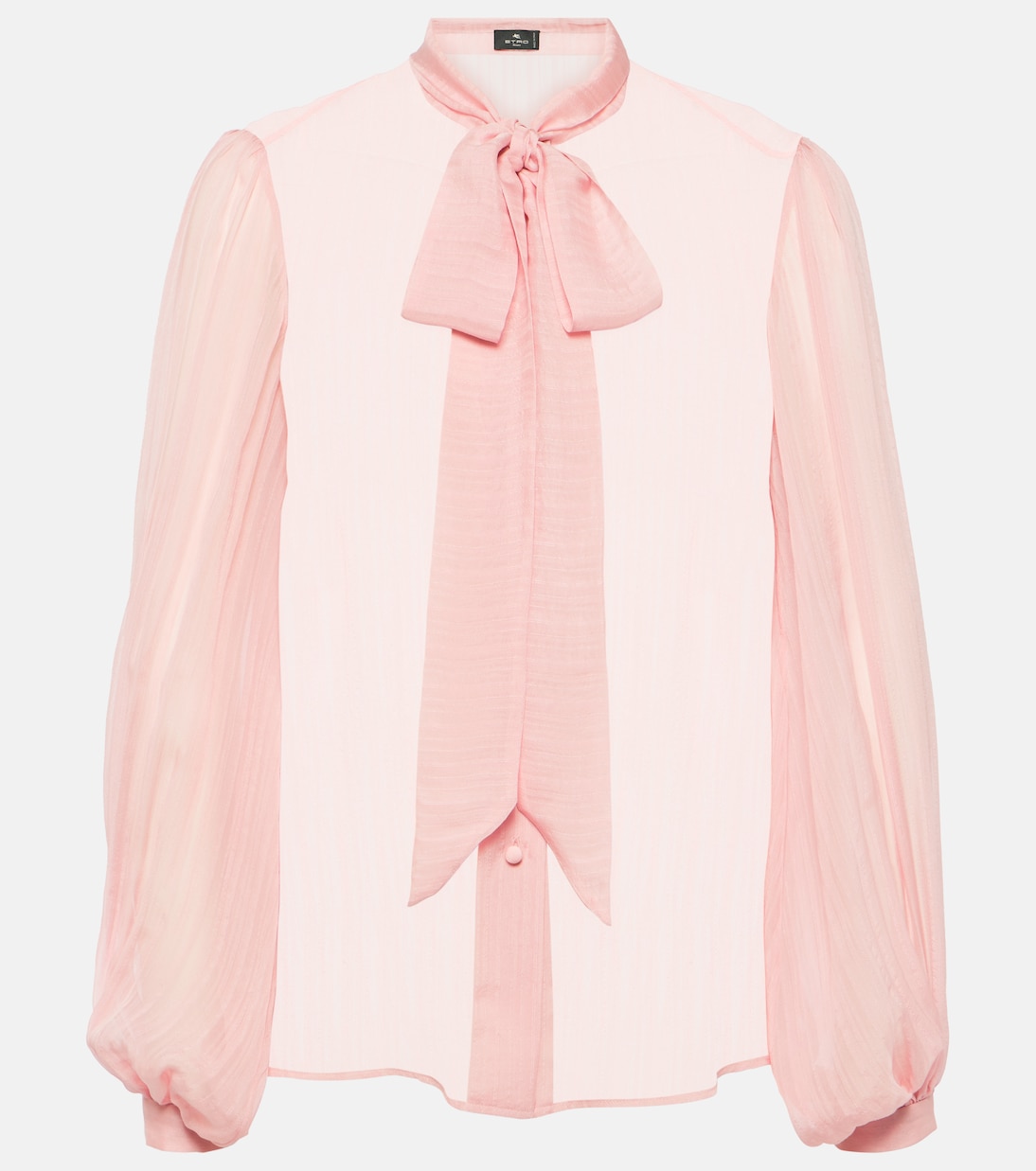 Шелковая блузка с бантом Etro, розовый