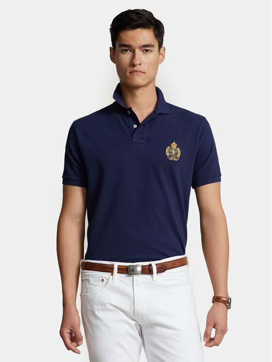 

Рубашка поло узкого кроя по индивидуальному заказу Polo Ralph Lauren, синий